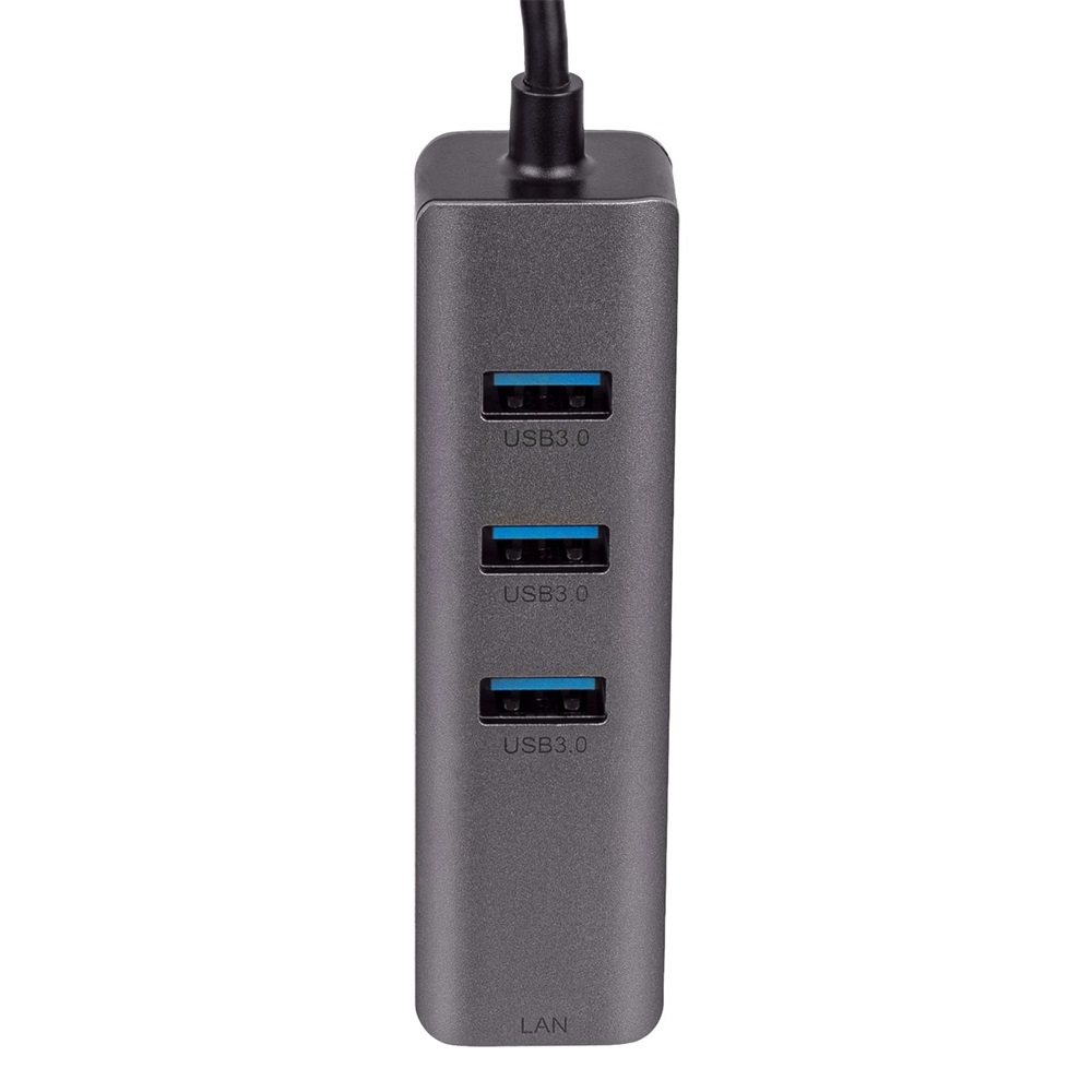Akyga AK-AD-66 USB-C - USB 3.0 3-port + Ethernet USB hub