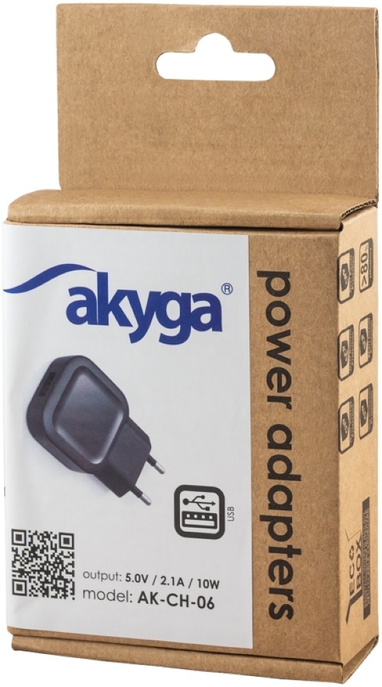 Akyga 5V/2,1A/10W hálózati USB töltő
