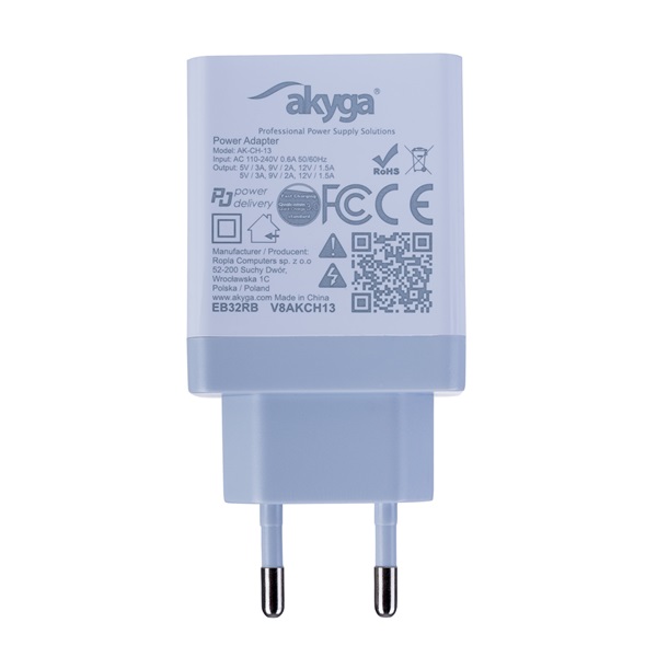 Akyga AK-CH-13 QC3.0 5-12V/3A/36W USB töltő