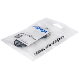 Akyga AK-DC-01 USB 2.0 A -> DC 5.5 x 2.1mm M/M tápkábel 0.8m fekete