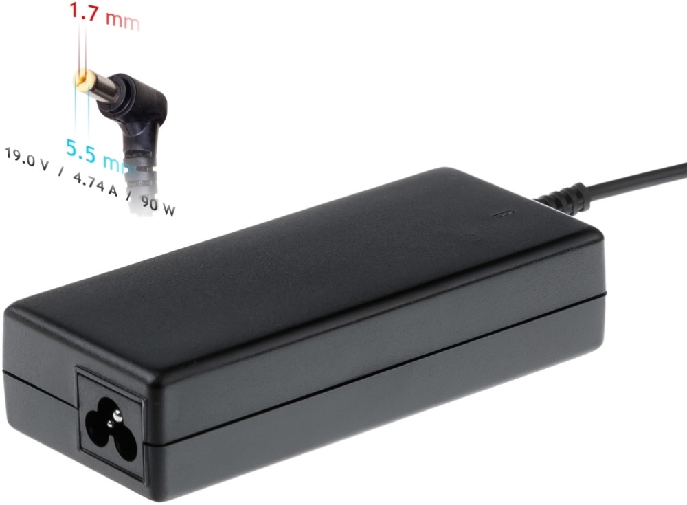 Akyga 19V/4,74A/90W 5,5x1,7mm Acer notebook hálózati töltő