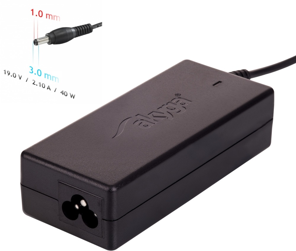Akyga AK-ND-22 19V/2,1A/40W 3,0x1,0mm Acer / Samsung notebook hálózati töltő