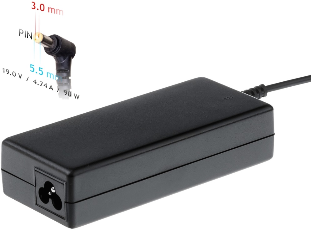 Akyga AK-ND-27 19V/4,74A/90W 5,5x3mm Samsung notebook hálózati töltő