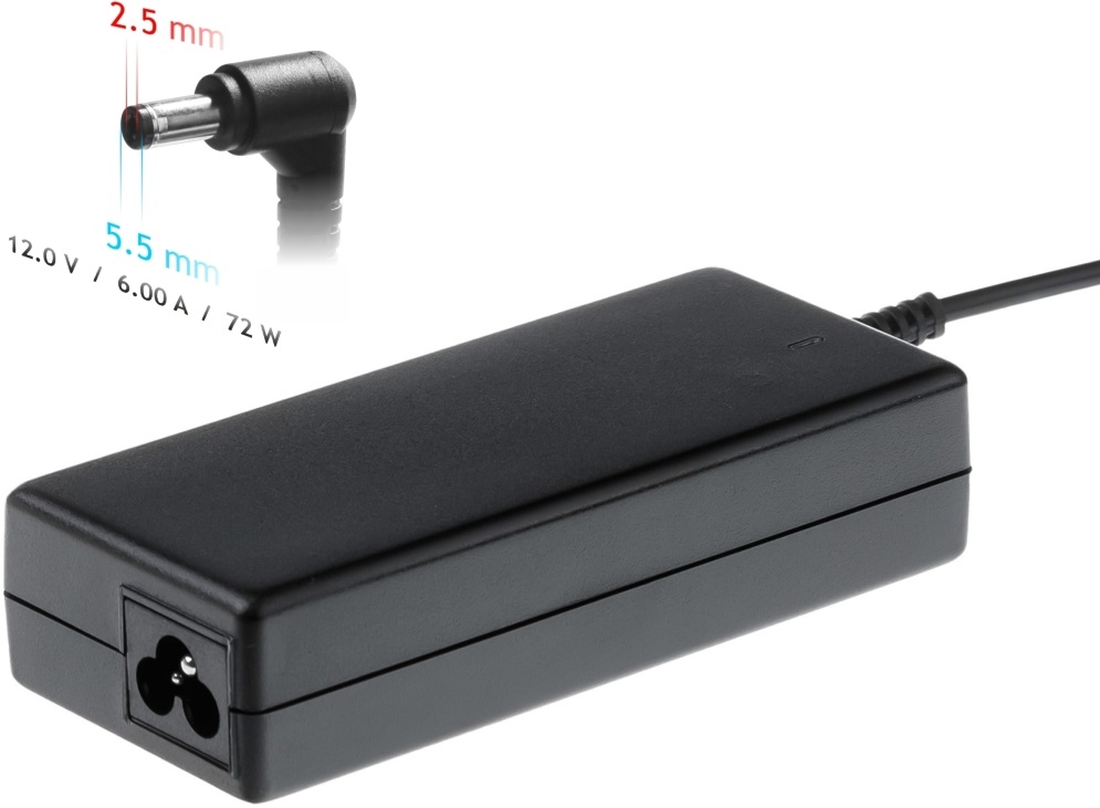 Akyga 12V/6A/72W 5,5x2,5mm Mini PC notebook hálózati töltő