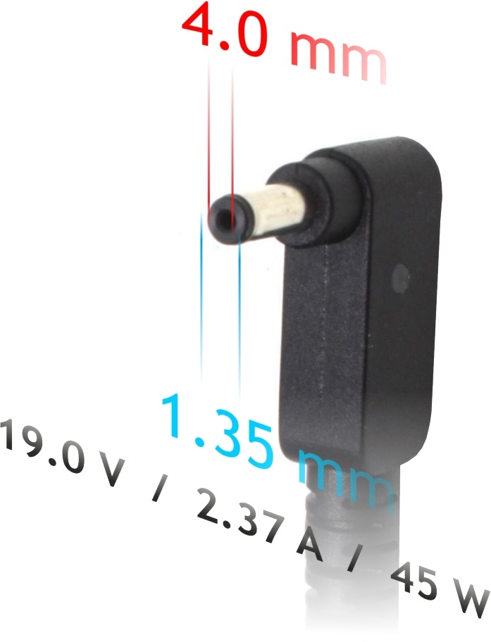 Akyga 19V/2,37A/45W 4x1,35mm + pin Asus notebook hálózati töltő