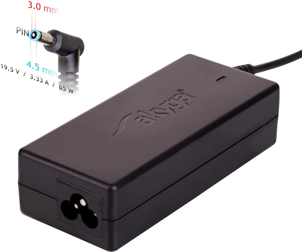 Akyga AK-ND-58 19,5V/3,33A/65W 4,5x3mm + pin DELL notebook hálózati töltő