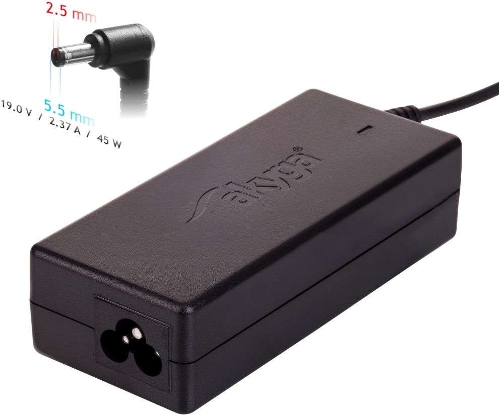 Akyga AK-ND-61 19V/2,37A/45W 5,5x2,5mm Toshiba notebook hálózati töltő