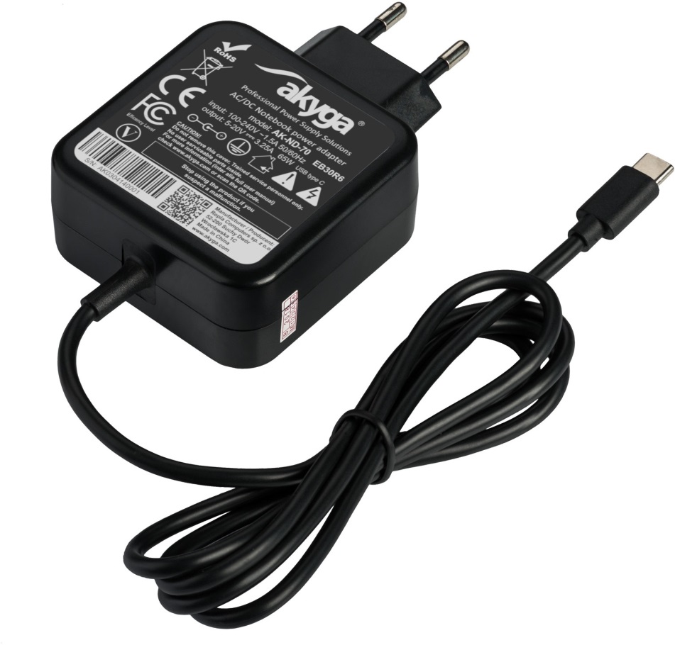 Akyga AK-ND-70 5-20V/3-3,25A/65W USB type CUniverzális notebook hálózati töltő
