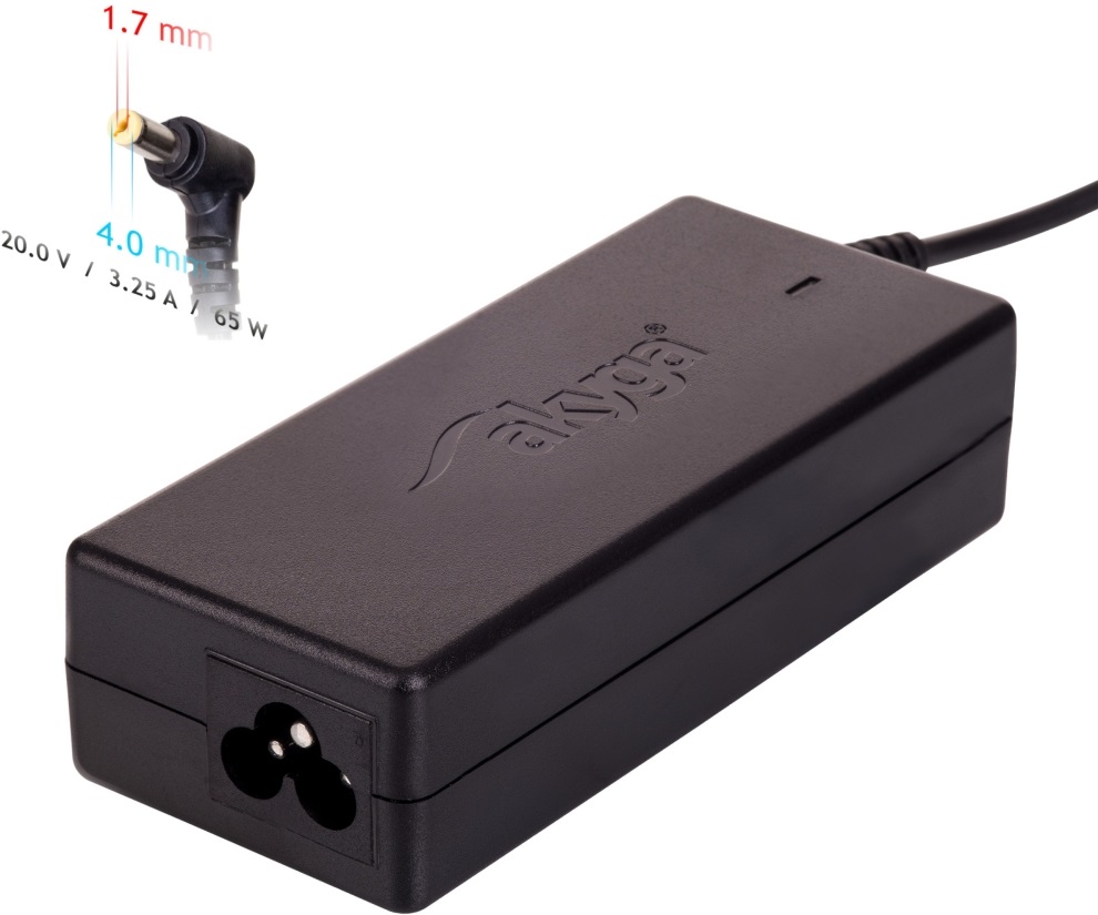 Akyga 20V/3,25A/65W 4,0x1,7mm Lenovo notebook hálózati töltő