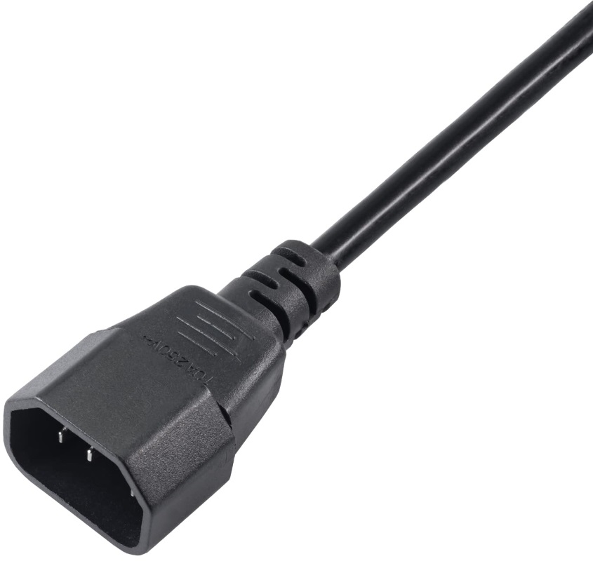 Akyga AK-PC-03A 1,8m IEC C14 - IEC C13 monitor / PC tápkábel hosszabító