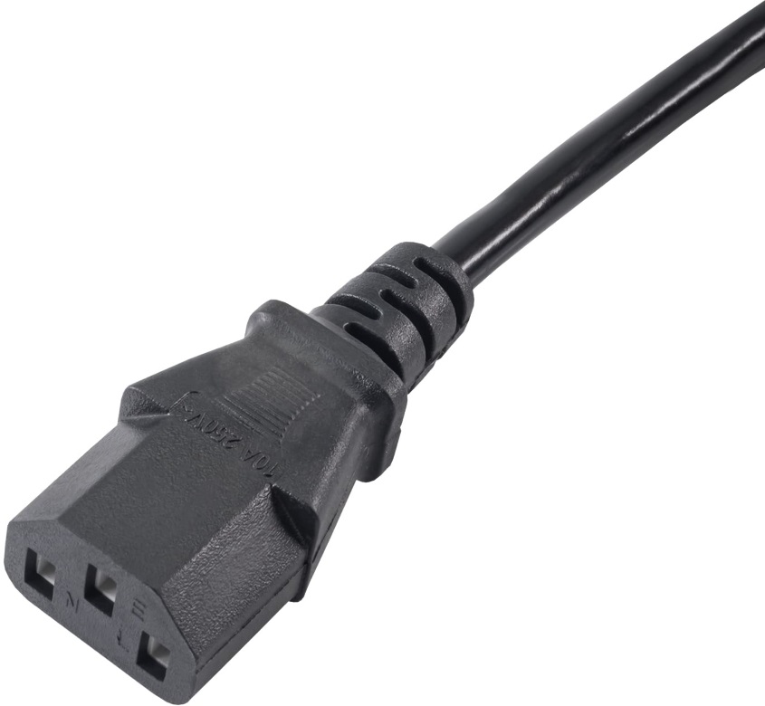 Akyga AK-PC-03A 1,8m IEC C14 - IEC C13 monitor / PC tápkábel hosszabító