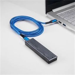 Akyga AK-USB-37 USB-C -> USB-C M/M adatkábel 1m kék-fehér (braided)