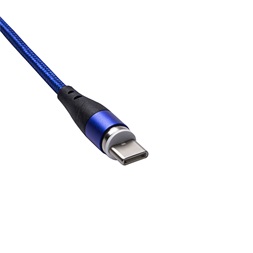Akyga 1m USB - Type C kék mágneses adat- és töltőkábel