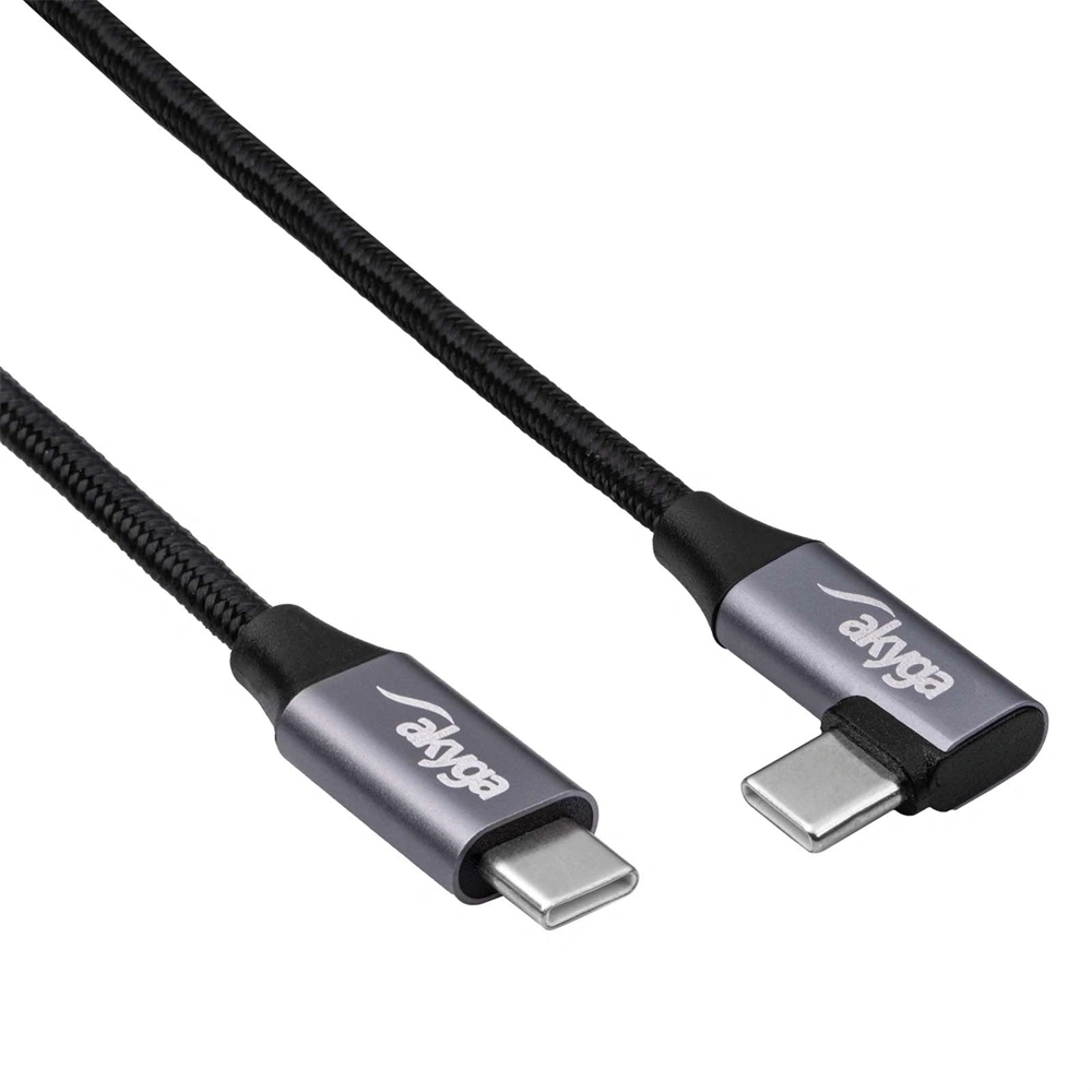 Akyga AK-USB-53 60W 30cm Type-C fonott adat- és töltőkábel