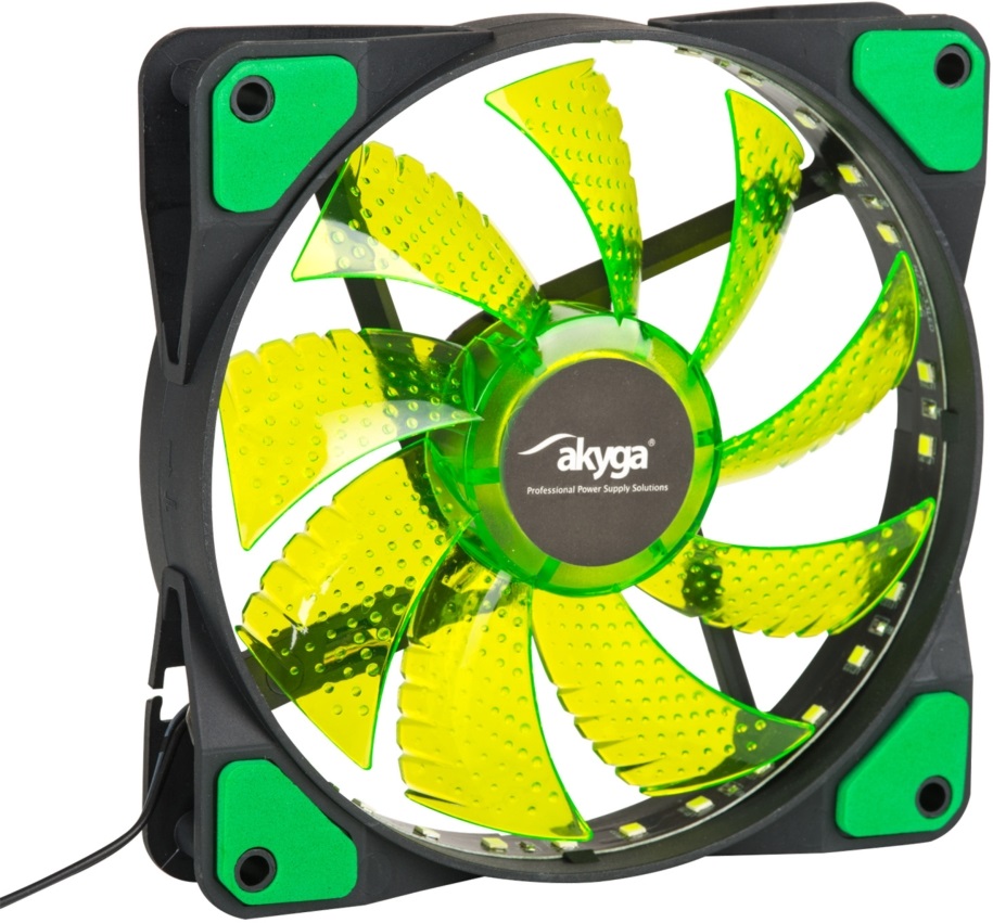 Akyga AW-12E-BG 120mm zöld LED ház hűtőventilátor
