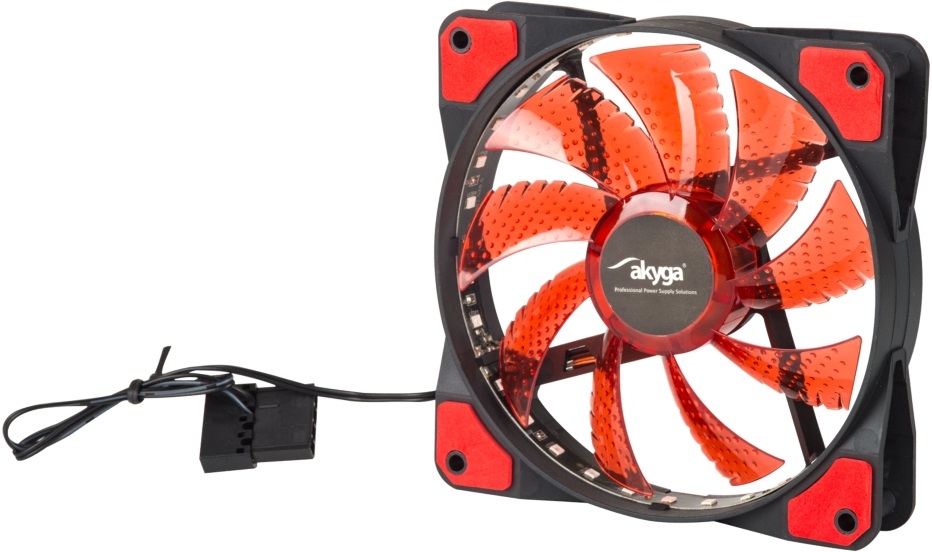 Akyga AW-12E-BR 120mm piros LED ház hűtőventilátor