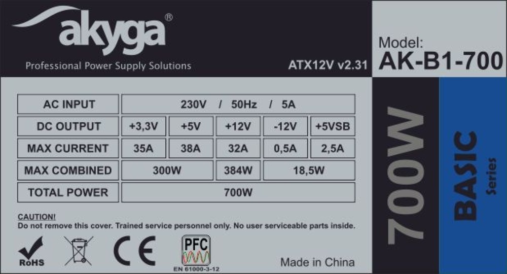 Akyga Ak-B1-700 700W ATX tápegység