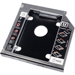 Akyga Notebook ODD to HDD/SSD 5.25" SATA3 beépítő keret fekete