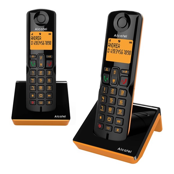 Alcatel S280 DUO fekete/narancssárga dect telefon