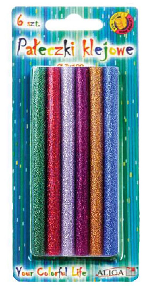 Aliga 6db-os 7mm vegyes glitteres ragasztórúd