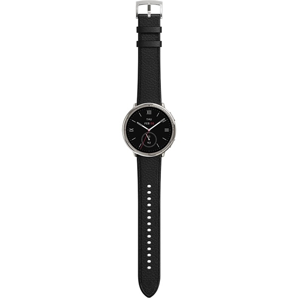 Amazfit Active 2 NFC fekete bőr szíjas okosóra