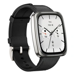 Amazfit Active 2 (Square) Black Leather Permium NFC fekete okosóra