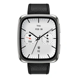 Amazfit Active 2 (Square) Black Leather Permium NFC fekete okosóra