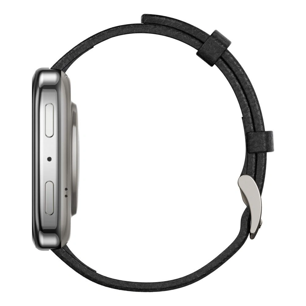 Amazfit Active 2 (Square) Black Leather Permium NFC fekete okosóra