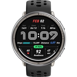 Amazfit Active 2 fekete szilikon szíjas okosóra