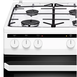 Amica 55343 fehér, szabadonálló, gáz, kombinált, főzőzóna: 4, sütő:62L, grill, tűzhely (Újszerű)