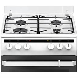 Amica 55343 fehér, szabadonálló, gáz, kombinált, főzőzóna: 4, sütő:62L, grill, tűzhely (Újszerű)