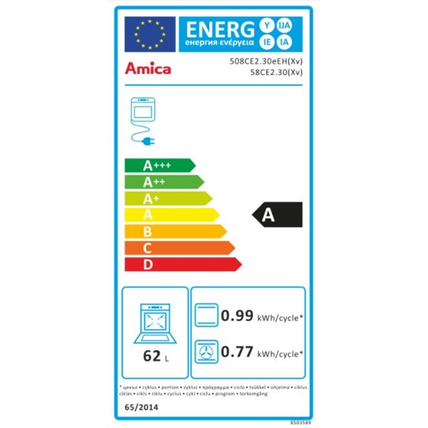 Amica 55352 inox kerámialapos tűzhely