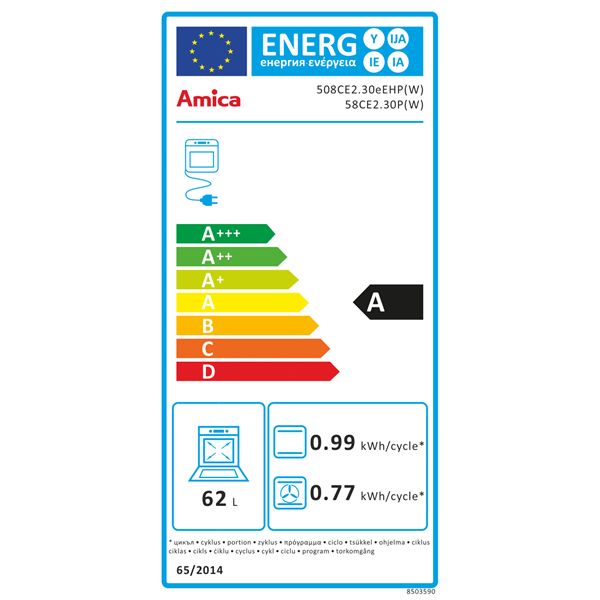 Amica 55353 fehér kerámialapos tűzhely (Újszerű)