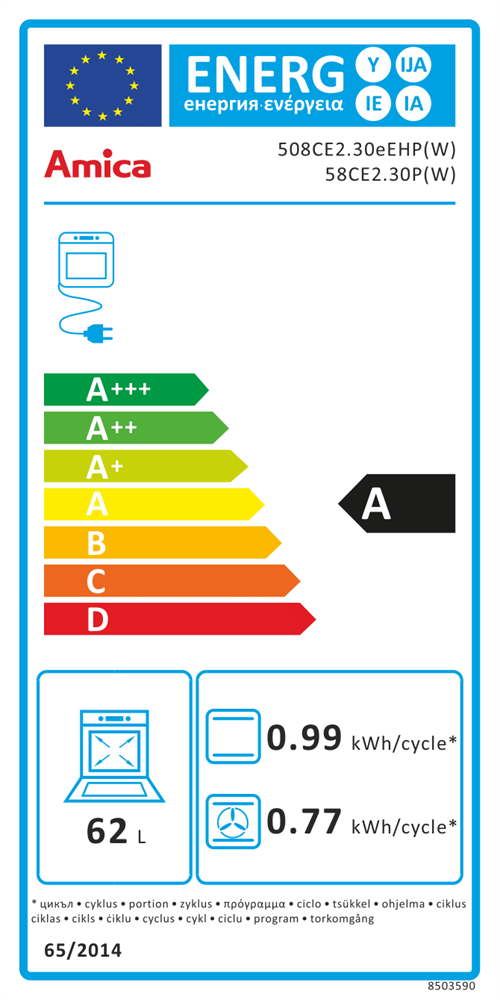 Amica 55353 fehér, szabadonálló, kerámialapos, elektromos, főzőzóna: 4, sütő:65L, grill, tűzhely (Újszerű)