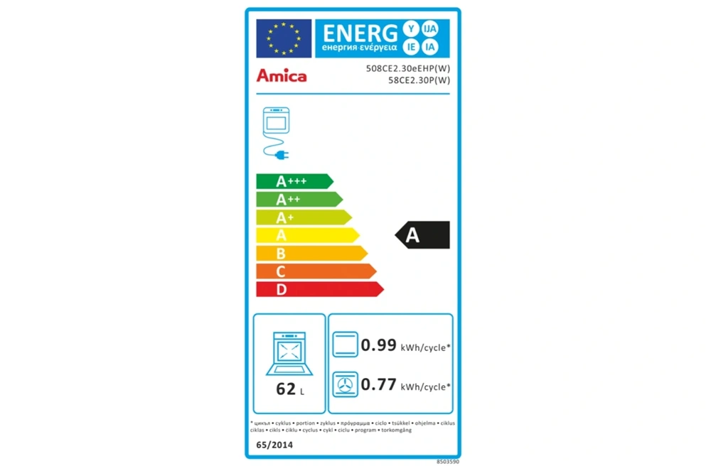 Amica 55353 fehér, szabadonálló, kerámialapos, elektromos, főzőzóna: 4, sütő:65L, grill, tűzhely