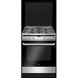 Amica 55701 inox, szabadonálló, gáz, kombinált, főzőzóna: 4, sütő:62L, grill, tűzhely