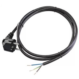 Anco 0489 H05VV-F 10A 250V 3x1.0 mm2 3m fekete szerelhető MT flexo kábel dugvillával