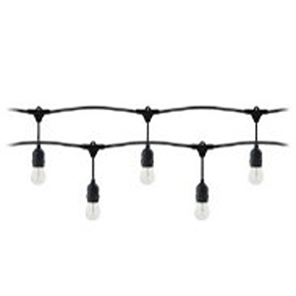 Anco 10 méter (IP44, 10 méter, 10 led fényforrás, 1W, 80lm, 3000K), fekete kültéri E27 füzér