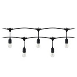 Anco 10 méter (IP44, 10 méter, 10 led fényforrás, 1W, 80lm, 3000K), fekete kültéri E27 füzér