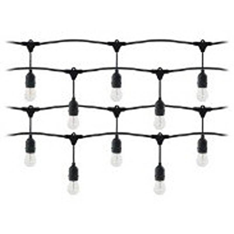 Anco 20 méter (IP44, 20 méter, 20 led fényforrás, 1W, 80lm, 3000K), fekete kültéri E27 füzér