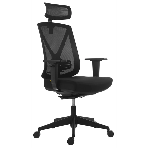 Antares Miro standard 2D fekete/mesh fejtámlás irodai forgószék