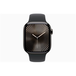 Apple Watch S10 Cellular (42mm) palaszürke titán tok, fekete sportszíj (S/M) okosóra