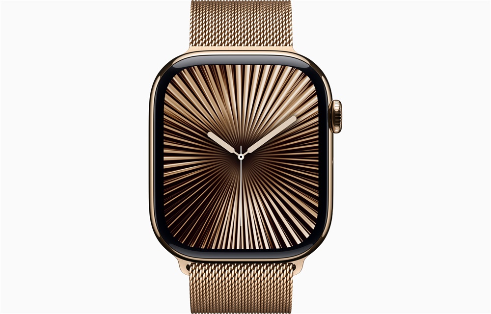 Apple Watch S10 Cellular (46mm) arany titán tok, arany milánói szíj (M/L) okosóra
