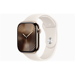 Apple Watch S10 Cellular (46mm) arany titán tok, csillagfény sportszíj (M/L) okosóra