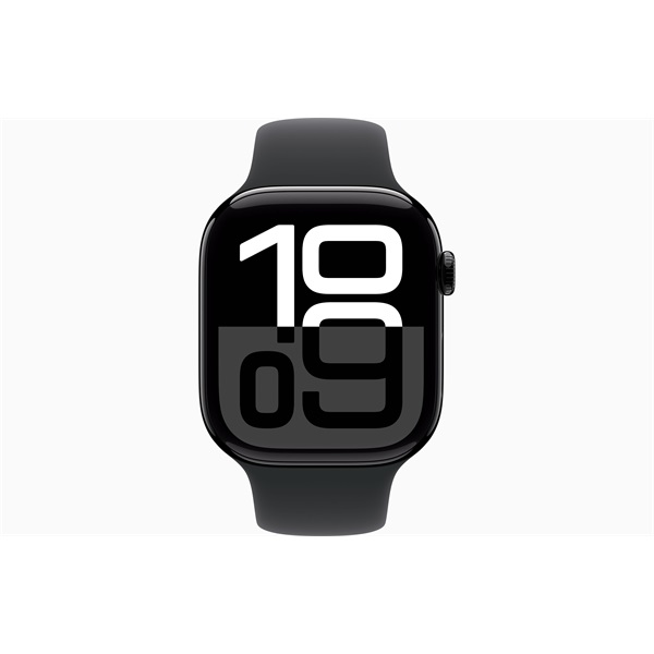 Apple Watch S10 Cellular (46mm) kozmoszfekete alumínium tok, fekete sportszíj (M/L) okosóra