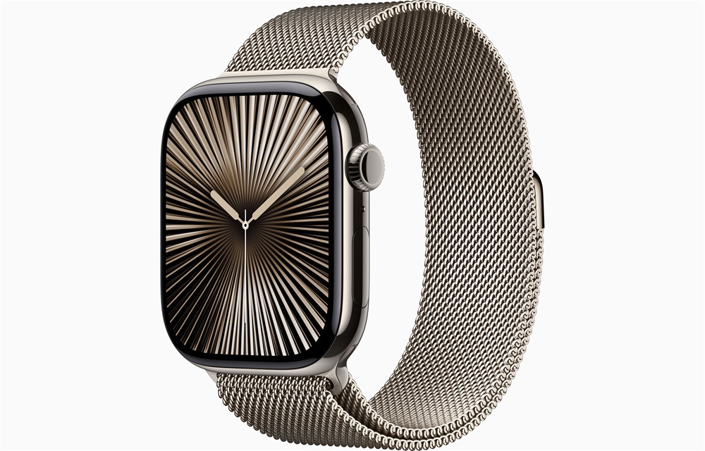 Apple Watch S10 Cellular (46mm) natúr titán tok, natúr milánói szíj (S/M) okosóra