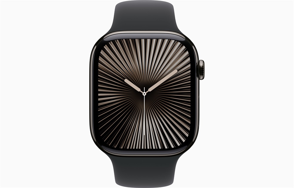 Apple Watch S10 Cellular (46mm) palaszürke titán tok, fekete sportszíj (M/L) okosóra