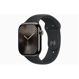 Apple Watch S10 Cellular (46mm) palaszürke titán tok, fekete sportszíj (S/M) okosóra