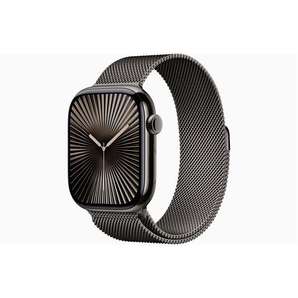 Apple Watch S10 Cellular (46mm) palaszürke titán tok, palaszürke milánói szíj (S/M) okosóra