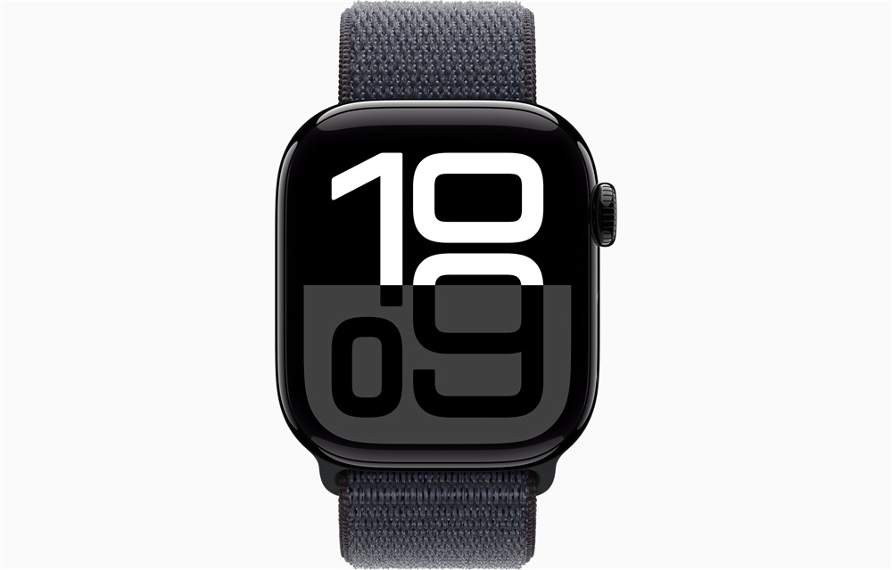 Apple Watch S10 GPS (42mm) kozmoszfekete alumínium tok, tinta sportszíj okosóra